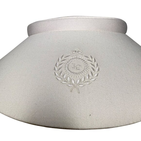 Liz Claiborne Womens White Cotton Adjustable Visor Hat Summer Embroidered Logo - Picture 2 of 8